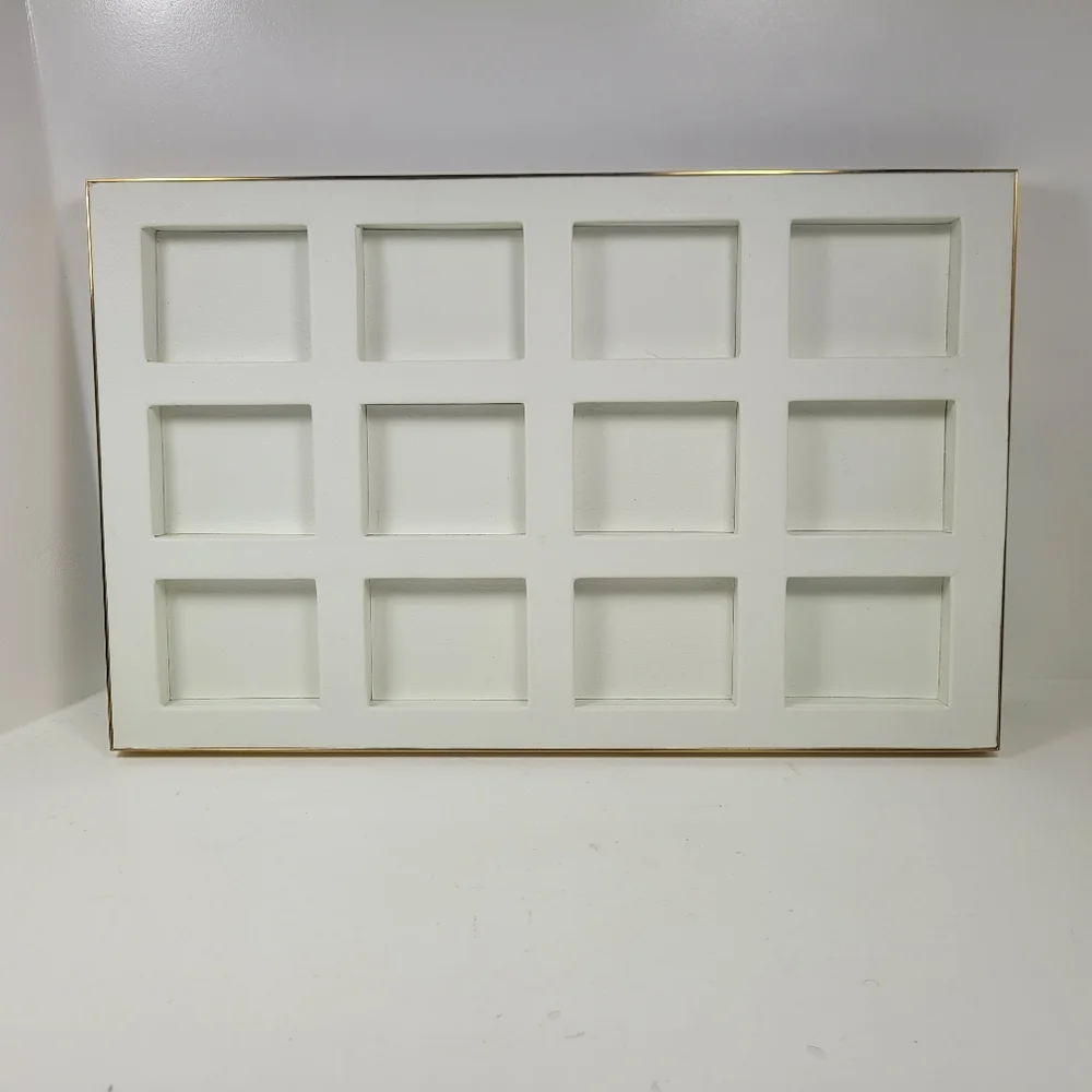 Faux Leather Drawer Organizer with Gold Trim